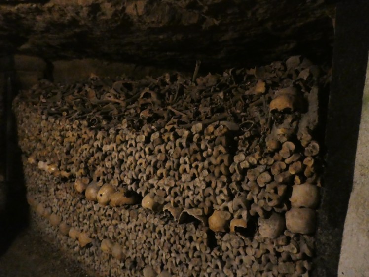 A bay of bones, held up by an outer wall made mostly of large thigh bones with rows of skulls sowed neatly between the bones.
