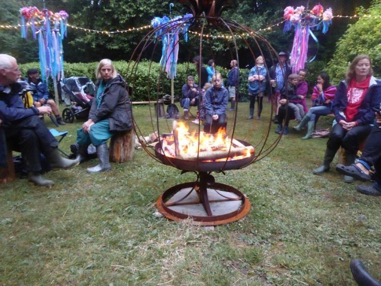 Fire pit at the Larmer Tree Festival