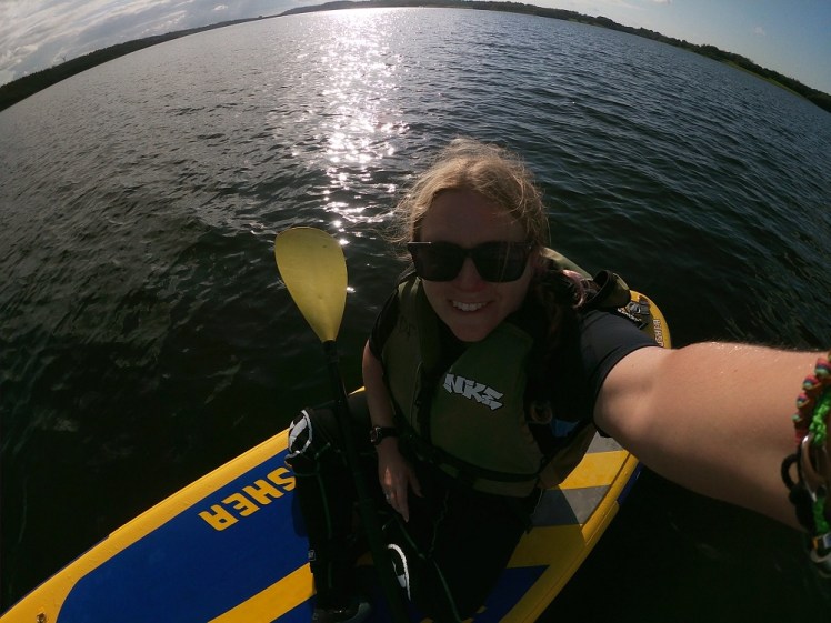Paddleboarding on Roadford Lake