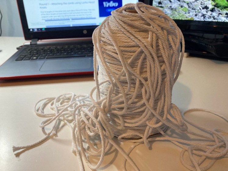The mess that my macrame cord turned into