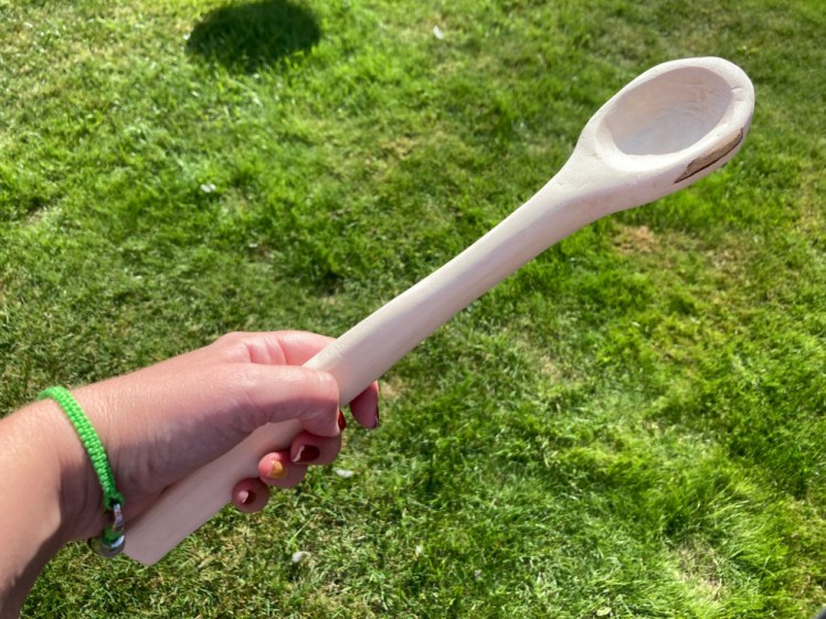 The spoon rounded off and during the sanding process