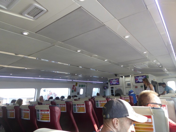 Inside the Isle of Wight hovercraft