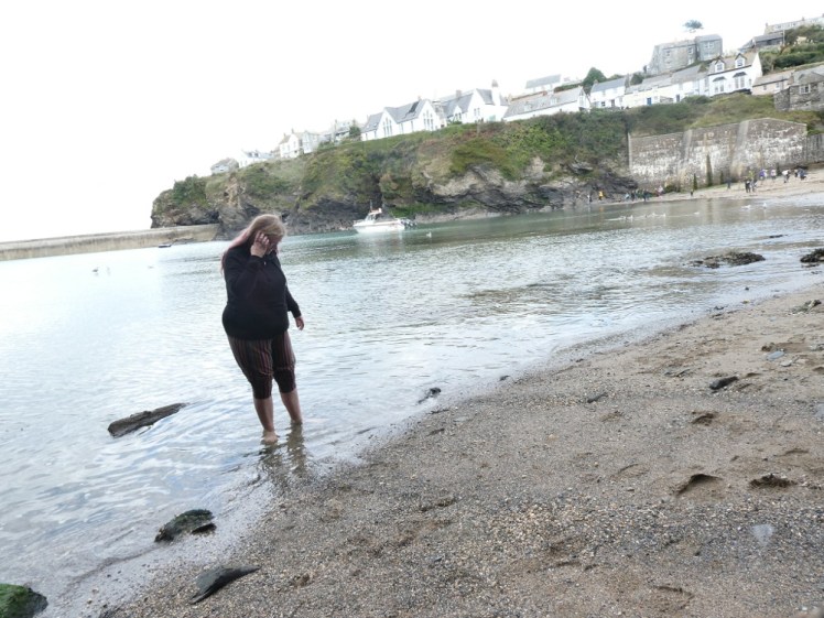 Me paddling in Port Isaac's harbour