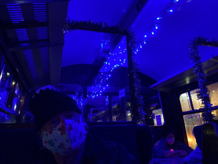Inside the Steam Illuminations train