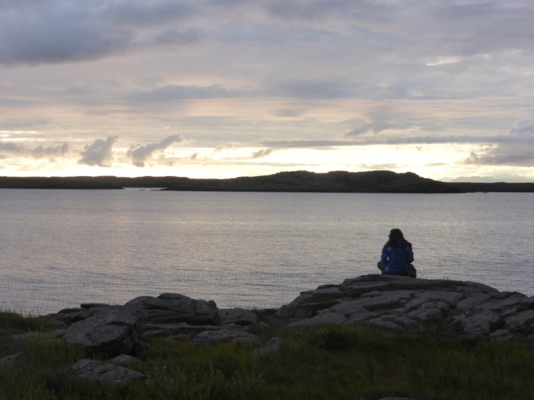 Sunset over the fjord at Borgarnes