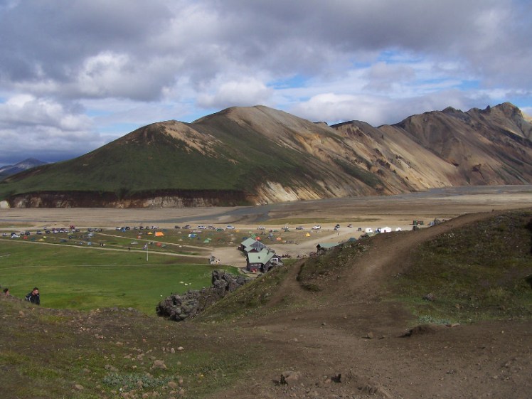 Landmannalaugar campsite from Laugahraun