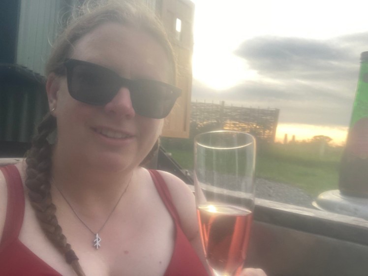 Me in my hot tub, thinking about writing this blog post on my phone in its waterproof case