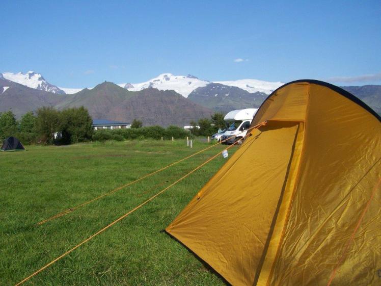Camping at Skaftafell in the shadow of Vatnajökull