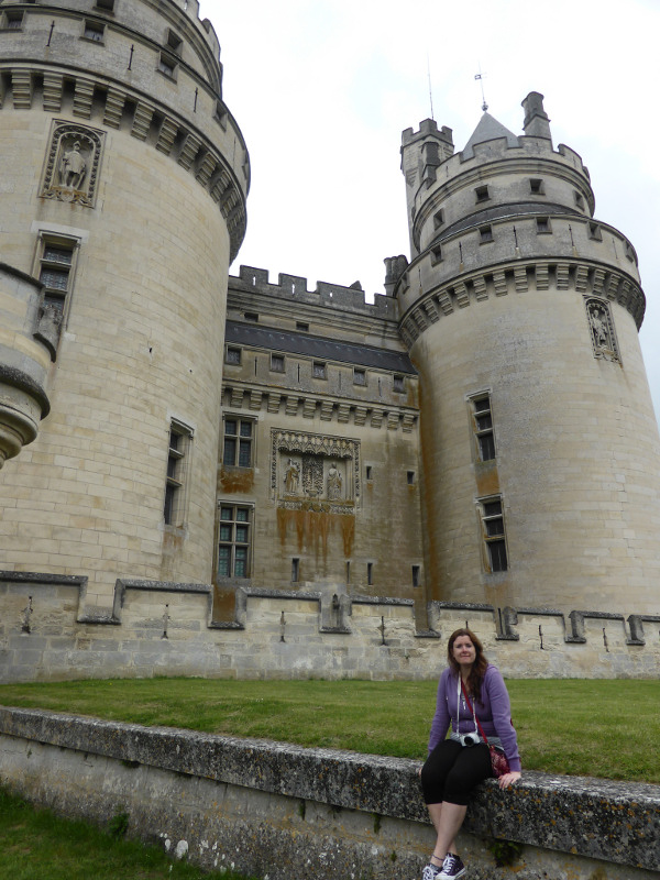 My Dear Sister sitting in front of Pierrefonds Castle