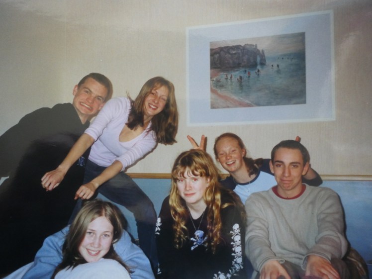 Most of the group plus a couple of extras in one of the rooms late at night.