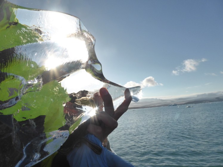 Crystal clear glacier ice