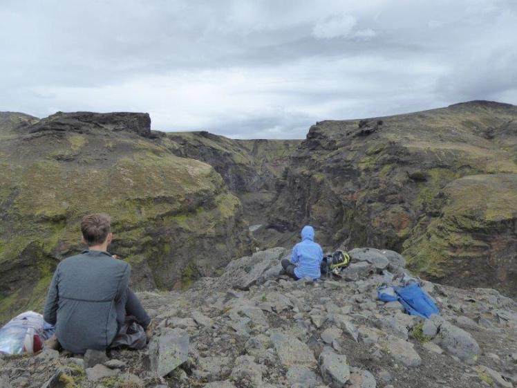 First lunch at Markarfljótsgljúfur