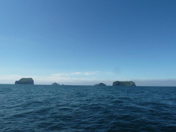 Some of the Westman Island group as seen from the ferry on a lovely blue summer day