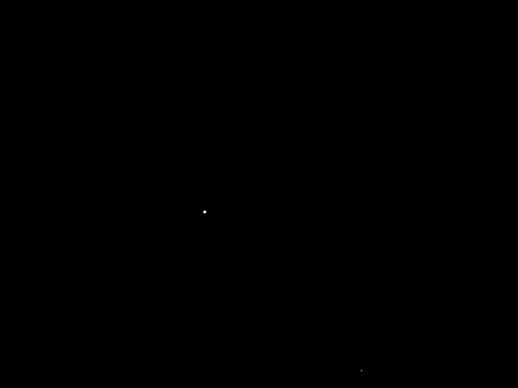 A black rectangle. If you look closely towards the middle on the left-hand side, there's a star. This is actually a planet and is Jupiter. To the right, near the bottom, is a smaller star. I don't know what it is but I think it could be Saturn, also not a star.