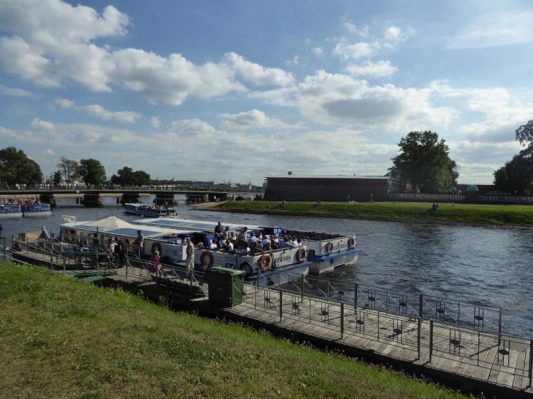 Russian tour boats outside the Peter & Paul Fortress