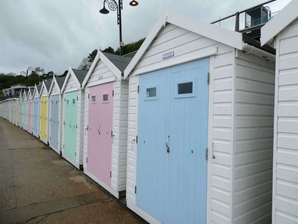 Pastel beach huts