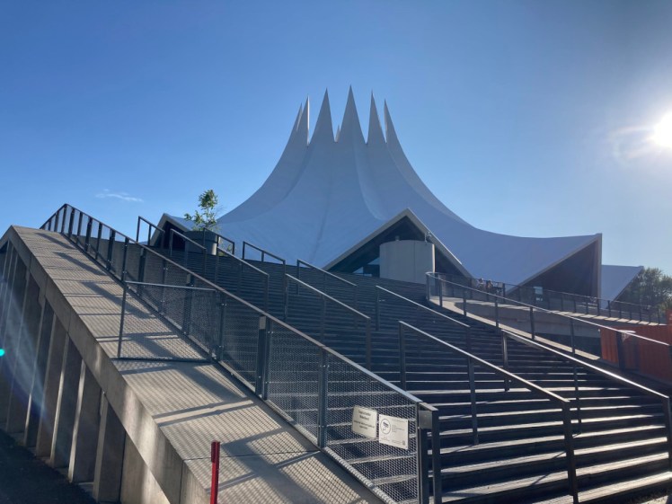 Tempodrom, the big white circus tent-shaped live music venue that stands above the underground Liquidrom.