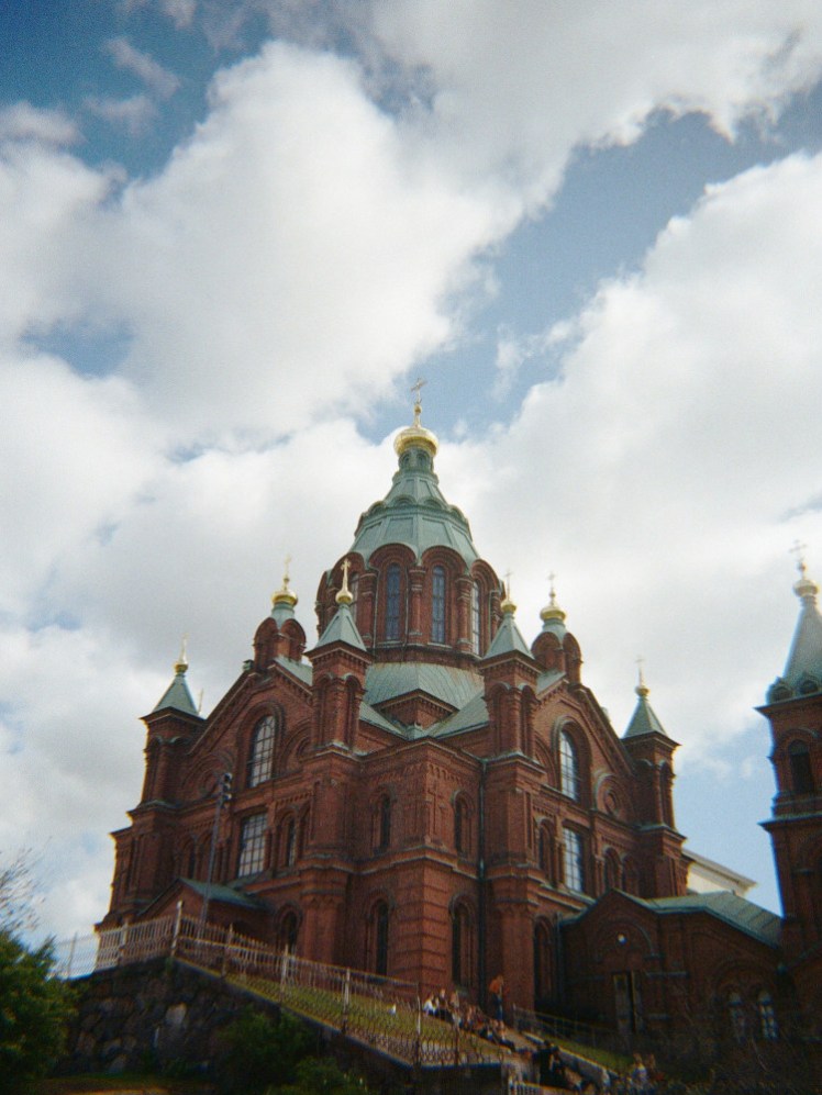 Uspenski Cathedral, a red-brick Orthodox church, taken on ISO200 35mm film.