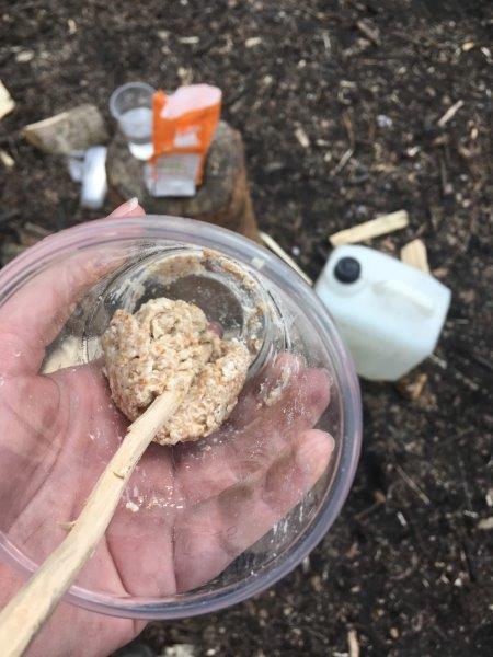 Mixing the dough for the dampers