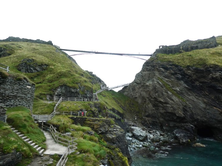 The bridge joining the two halves of Tintagel Castle