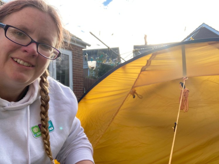 Tent up at Sparkle & Ice 2021 at home