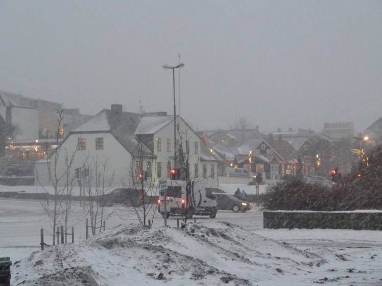 Downtown Reykjavik in winter