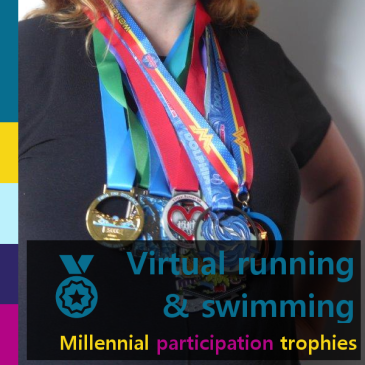 Virtual running & swimming: Millennial participation trophies | iamapolarbear.com
