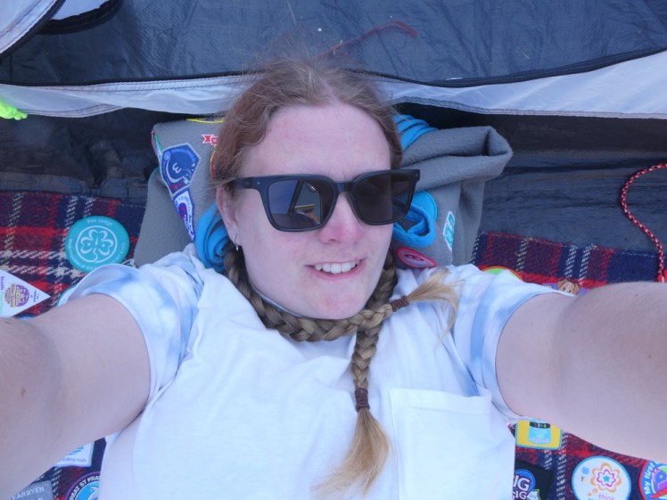 Making myself at home in my tent