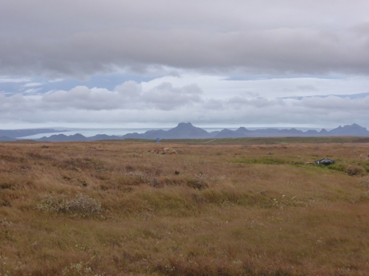 The view from Gullfoss to Langjokull in autumn