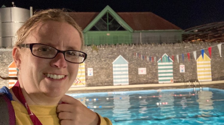 Unflattering poolside selfie