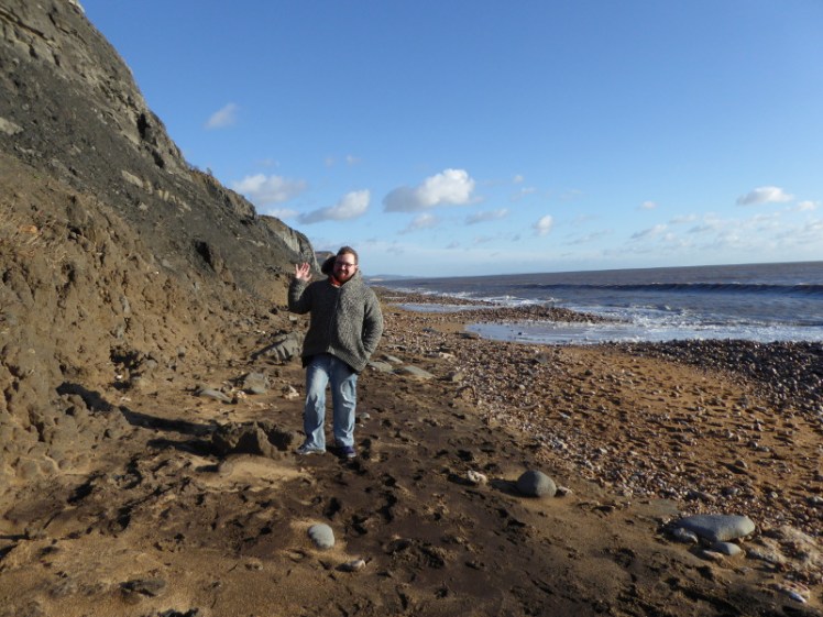 Tom on the beach at Charmouth
