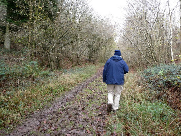 Walking up the muddy path