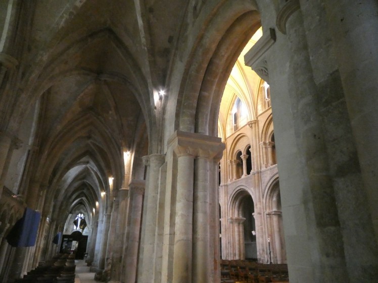 Norman nave & Gothic aisle in Christchurch Priory