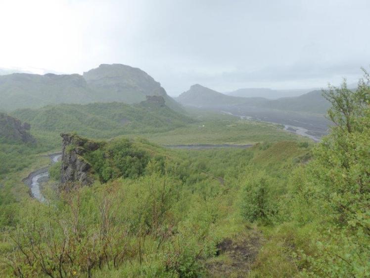 View down across Þórsmörk
