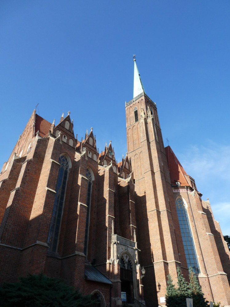 The Church of the Holy Cross, another brick Gothic church, this one quite short in length but tall in height, mainly because there's a second church right underneath it.