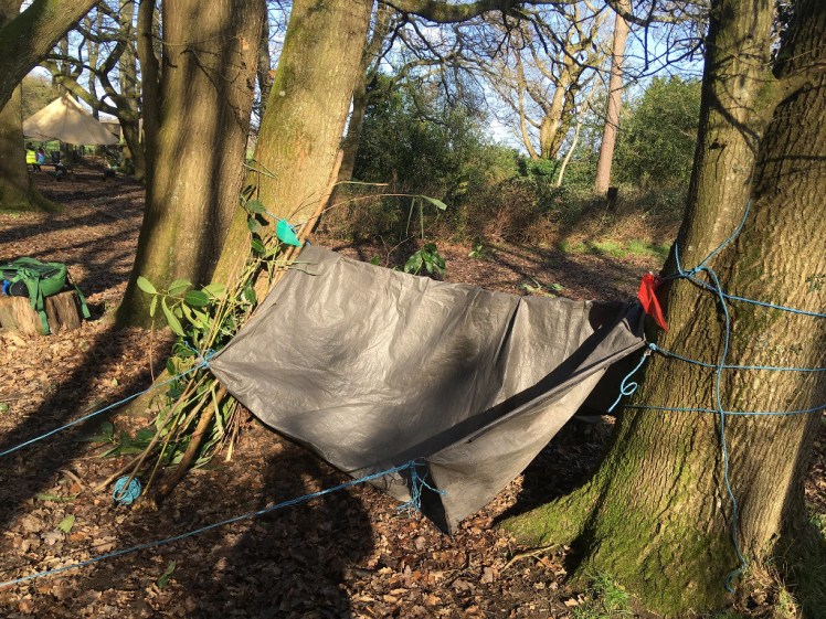 Bushcraft - our attempt at shelter building