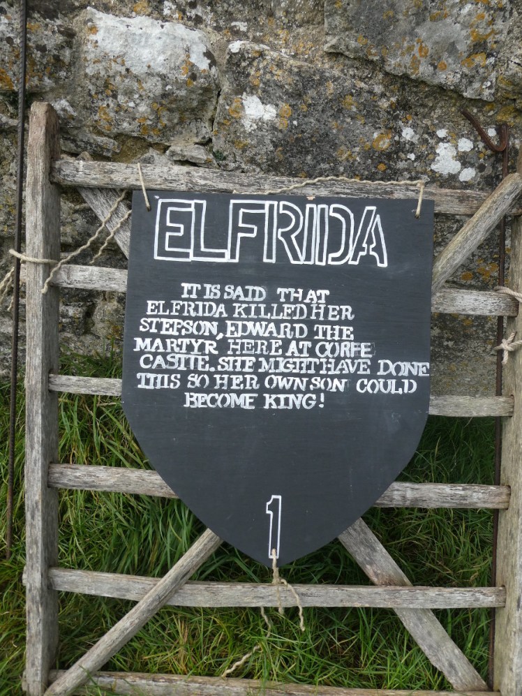 Corfe Castle's Evil Inhabitants shield of Queen Elfrida
