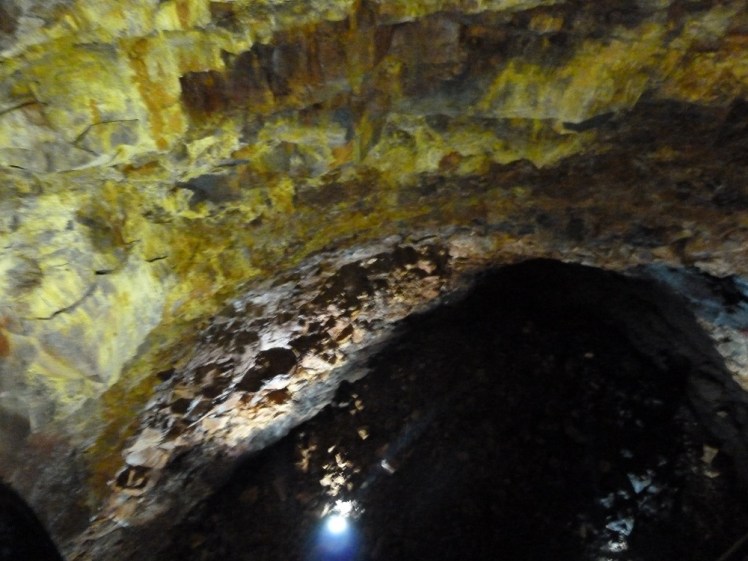 Yellow sulphur streaks as we came in to land