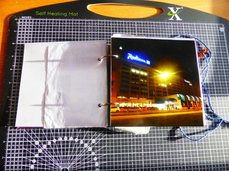 Full page photo in travel scrapbook