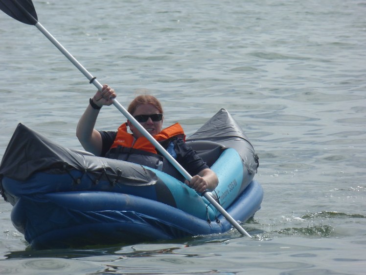 2019 in review: Me paddling my inflatable kayak