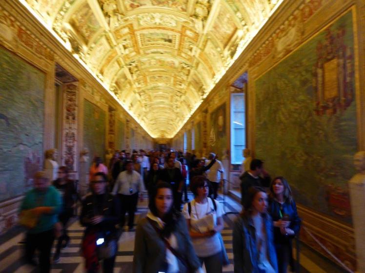 Tour groups blocking the Gallery of Maps