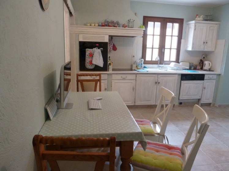 My workstation, my boss's Mac in the kitchen