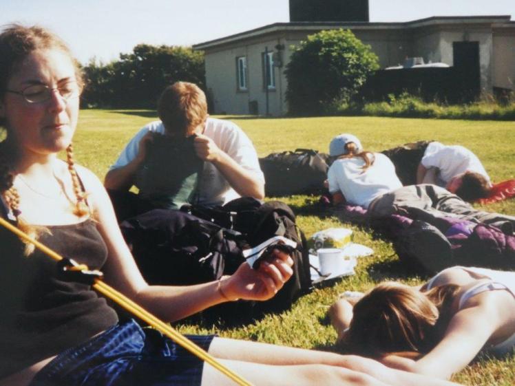 Lying in the sun at the end of the first expedition day