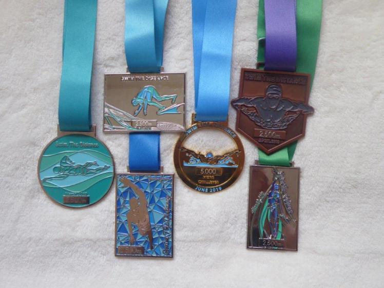 Virtual swimming medals, January to June 2019