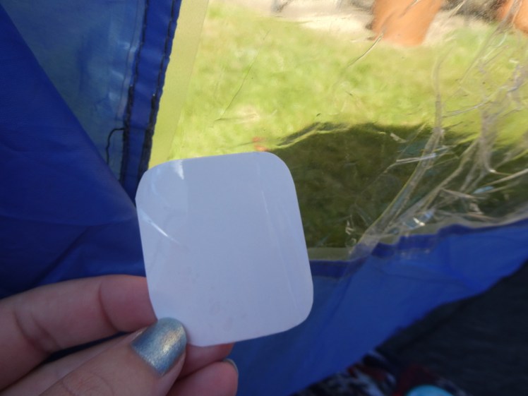 Tape patch cut for a small tear