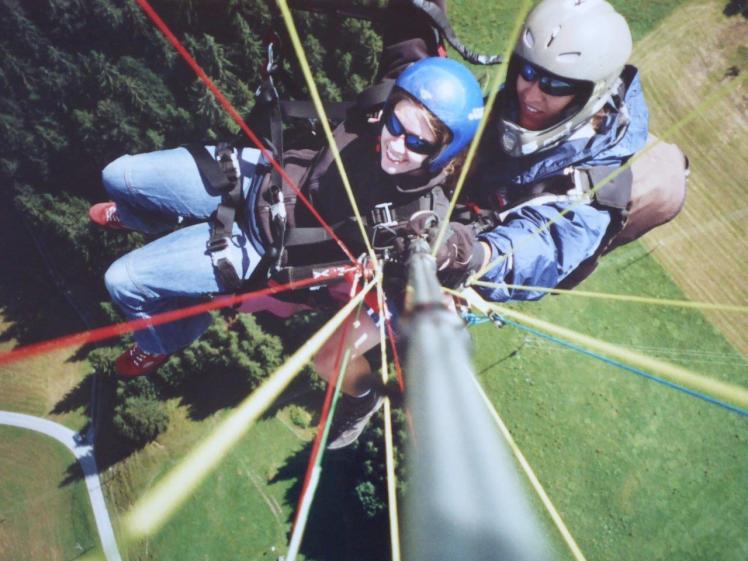 Paragliding - in mid-air