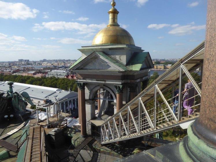 The final ascent to the Colonnades of St Isaac's Cathedral