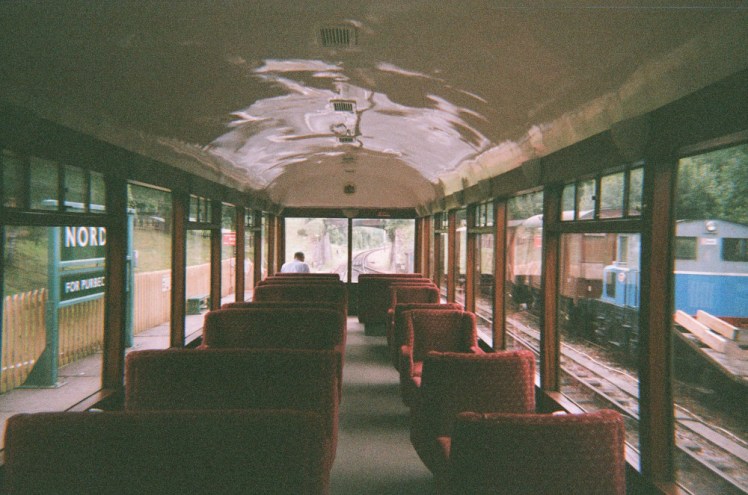 1947 Pullman carriage in expired, distorted colours, definitely more pink and green than the reality.