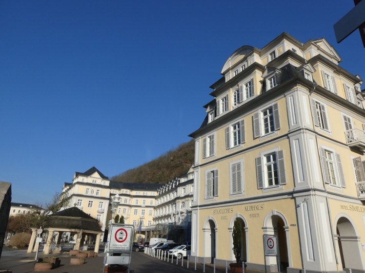 The large and ornate and off-yellow Häcker´s Grand Hotel, which occupies a surprising amount of the road.