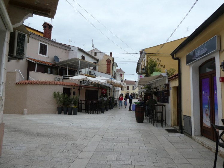 A square in Fažana, a perfect little Mediterranean town for wandering or sitting at cafes eating pasta or ice cream.